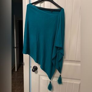 Elegant Teal Asymmetrical poncho S/M